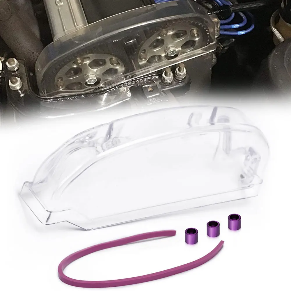 Turbo Cam Pulley Cover Clear Cam Gear Pulley Cover Timing Belt For 1990-1999 Mitsubishi Eclipse W/ 4G63 Motor Eagle Talon