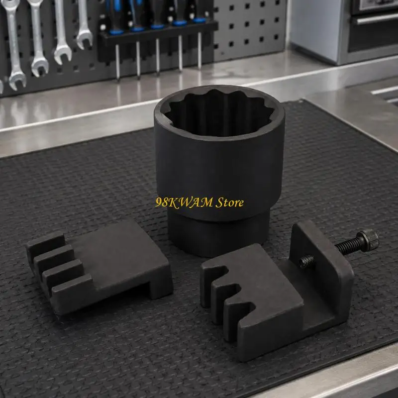 Engine Flywheels Locking Tool with Two Toothed Lock Designs, Bolt-Tightening Structure, and 36Mm 3/4’’ Socket for 6.6L 68UF