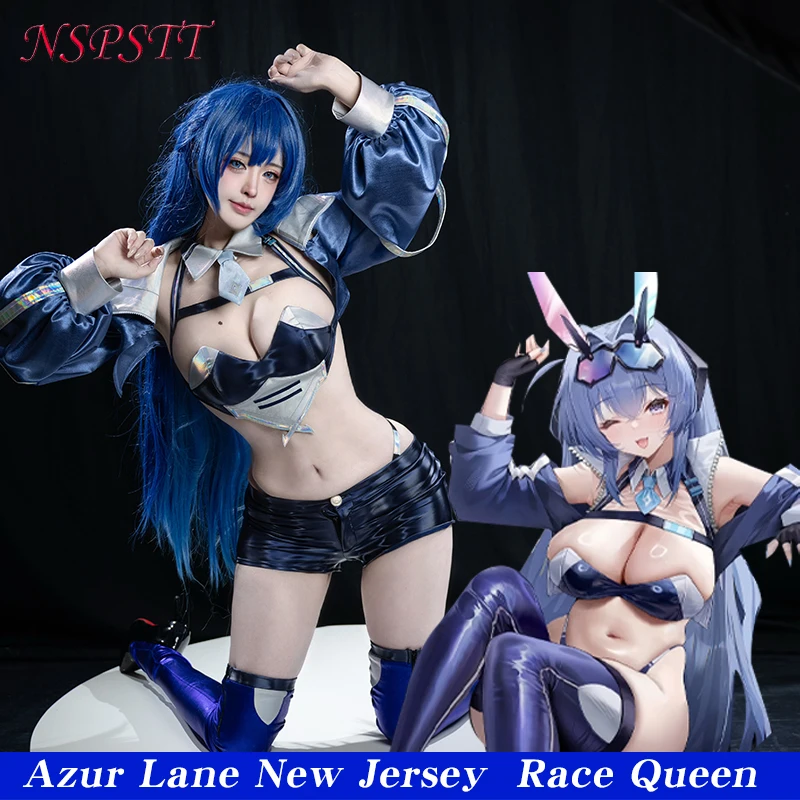

NSPSTT Azur Lane New Jersey Cosplay Costume Halloween Party Outfit Anime Game Role Play Full Set Dress
