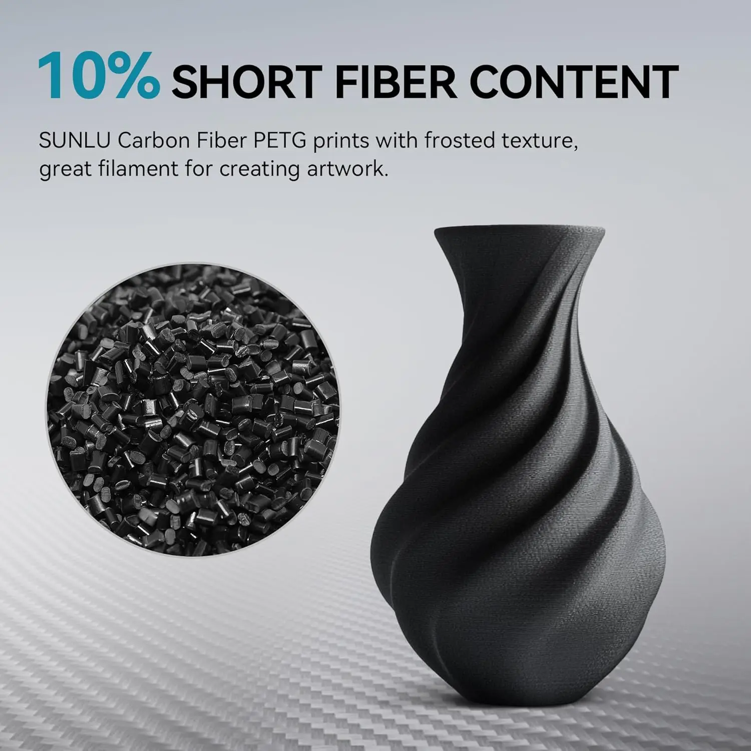 Filament do drukarki 3D JAYO PETG-CF 1.75mm, filament PETG z włóknem węglowym, o wysokiej wytrzymałości na uderzenia, odporny na ciepło, materiały do druku 3D — zdjęcie produktu 4