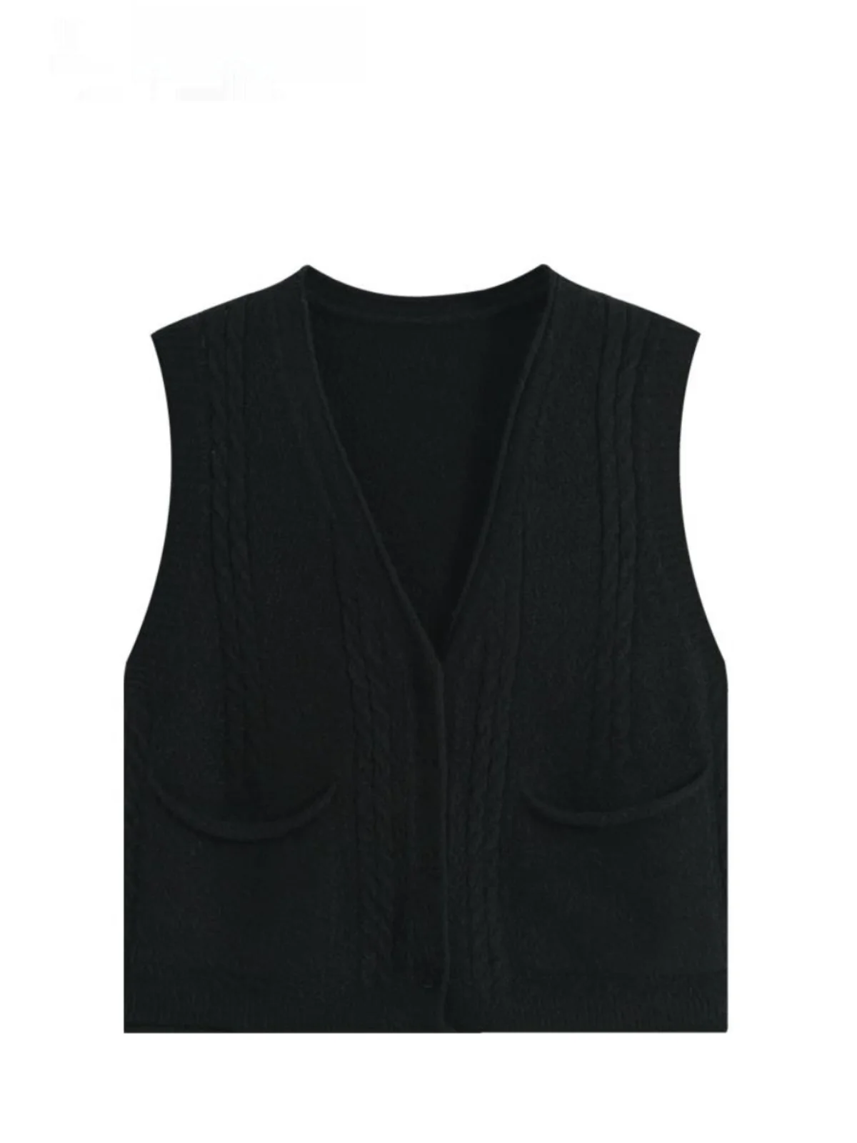 

CaraCLUB plus Size Knitted Vest Women's Loose Fit Sli Autumn Top Belly Concealing Slimming Korean Sle Casual Outerwear