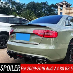 For Audi A4 B8 B8.5 2009 10 11 12 13 14 15 16 Bodykit Car Rear Trunk Lid Black Carbon Spoiler Wings Exterior Accessories Parts