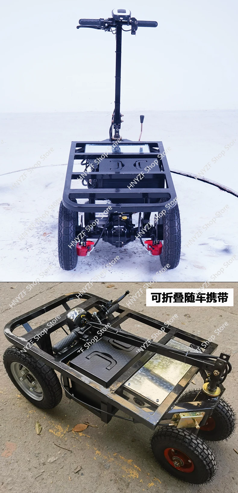 

Folding upside down donkey electric flatbed truck, moving truck, warehouse pulling goods turnover truck, construction site