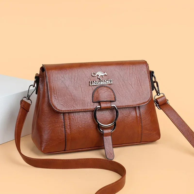 2024 Single Shoulder Bag PU Soft Leather Texture Women\'s Bag Large Capacity Crossbody Bag Simple Small Square Fashion Handbag