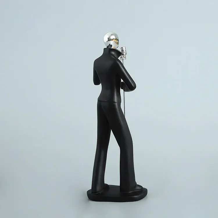 [Crafts] Modern Abstract Sculpture music band Lead singer figure model Statue Art Carving Resin Figurine Home Decorations gift