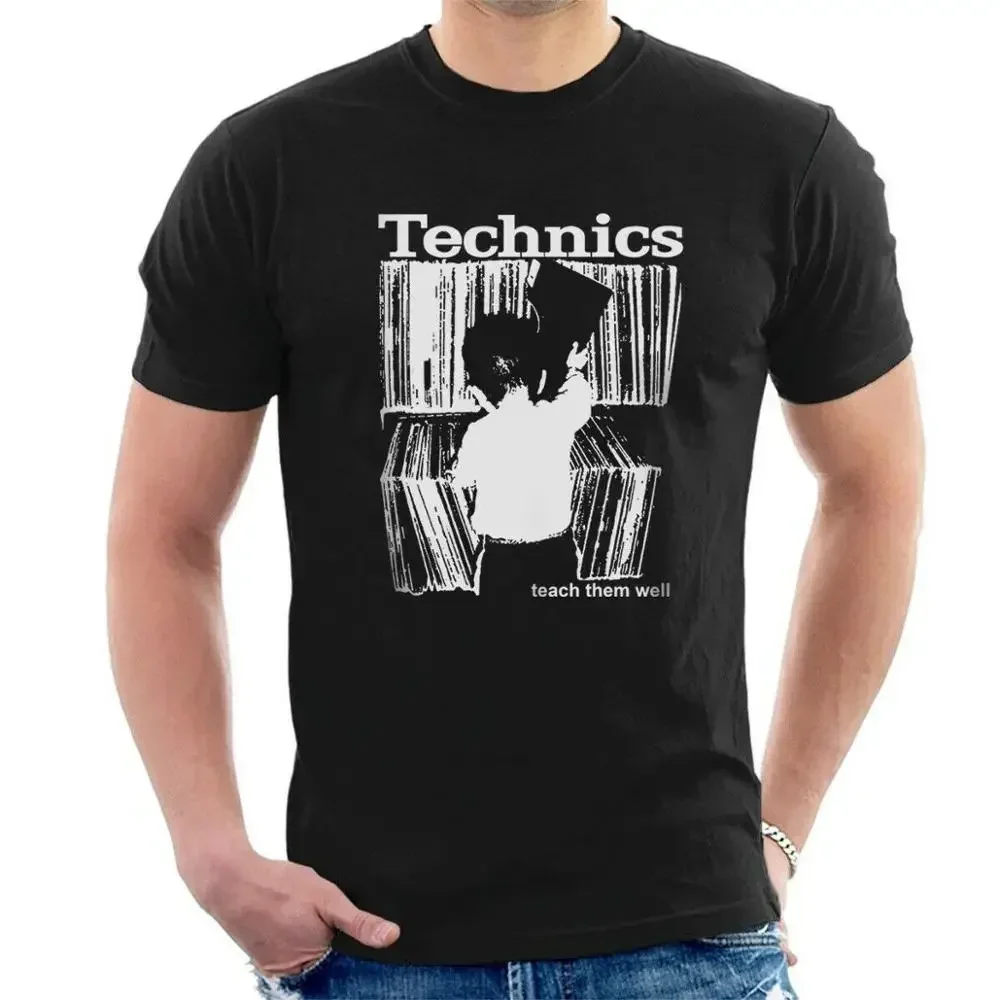 2024 Technics T-Shirt Kid Teach Them Well Vinyl Dj Tshirt Summer Street Fashion Couple Tee Graphic T Shirts Anime Clothes