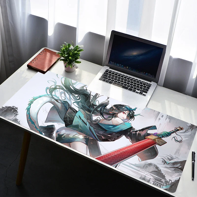 Gaming Mouse Pad Portable Computer Desk Mat Table Keyboard Pad Arknights Dusk Laptop Rubber Non-slip Back Mousepad Cushion