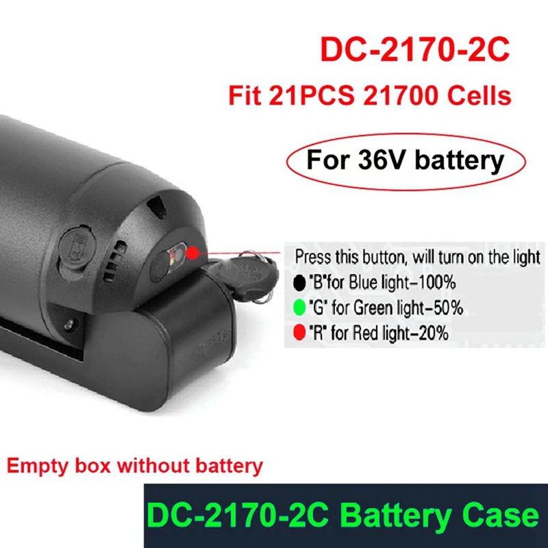 Ebike Battery Case Empty Box 10S 15A 36V BMS Fit 21PCS Cells Haitu Little Water Kettle Shell