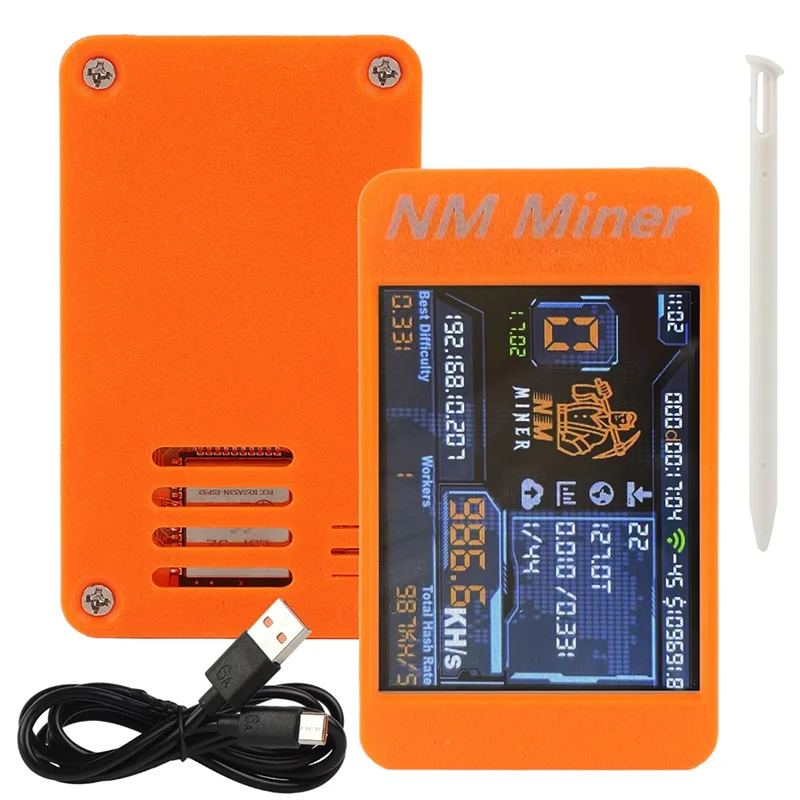 

Top-2.8 Inch Color Display Bitcoins Miner NM Miner Upgrade V2 980KH/S DIY Solo Crypto Miner Home Use BTC