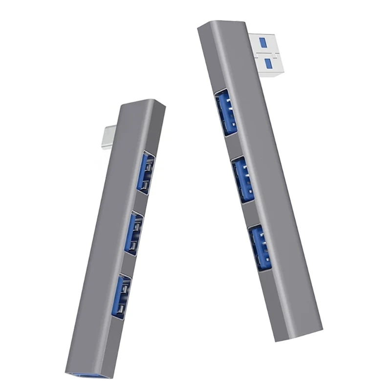 Aluminum Alloy 4 Port USB3.0 Type C Hubs Fast Speed 5Gbps Data Transfer Design Plugs Play E65A