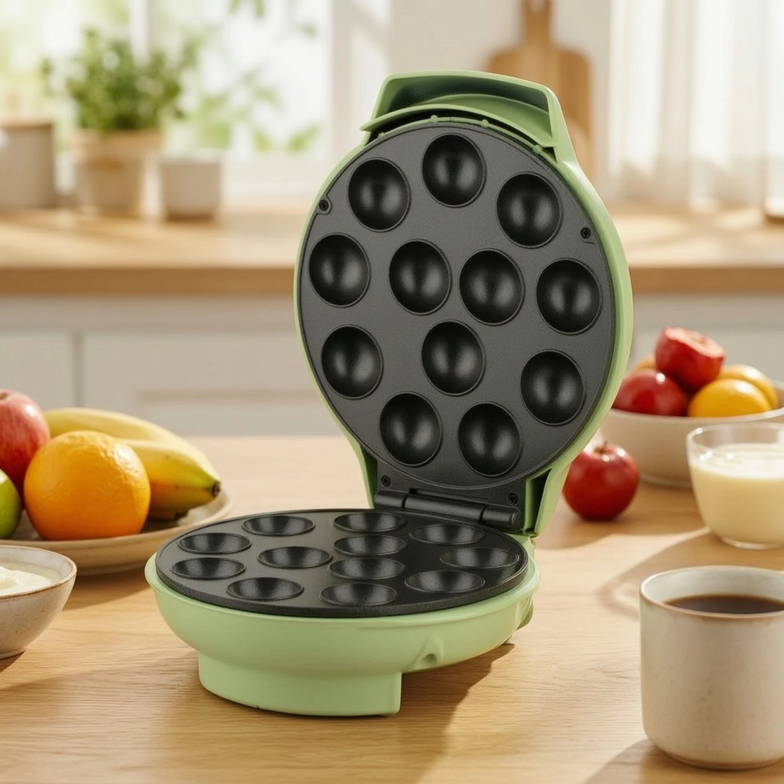 Takoyaki Maker Electric Takoyaki Pan with Lid Cake Bite Maker Countertop Cooker Easy Clean for Home Cooks, Kitchen, Parties view 6