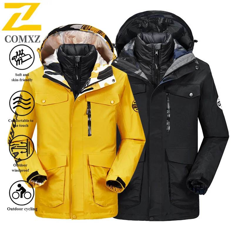 

COMXZ 3-in-1 Winter Jacket with Detachable Fleece Liner for Teens - Windproof Waterproof Thermal Coat for Men Women Boys Girls