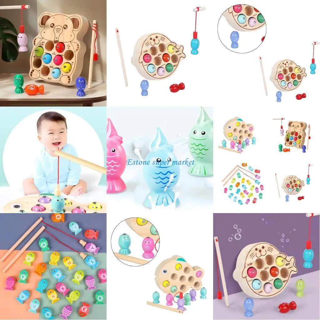 

090B Educational Fishing Game Cartoon Puzzle Board Fishing Toy Child Learning Toy