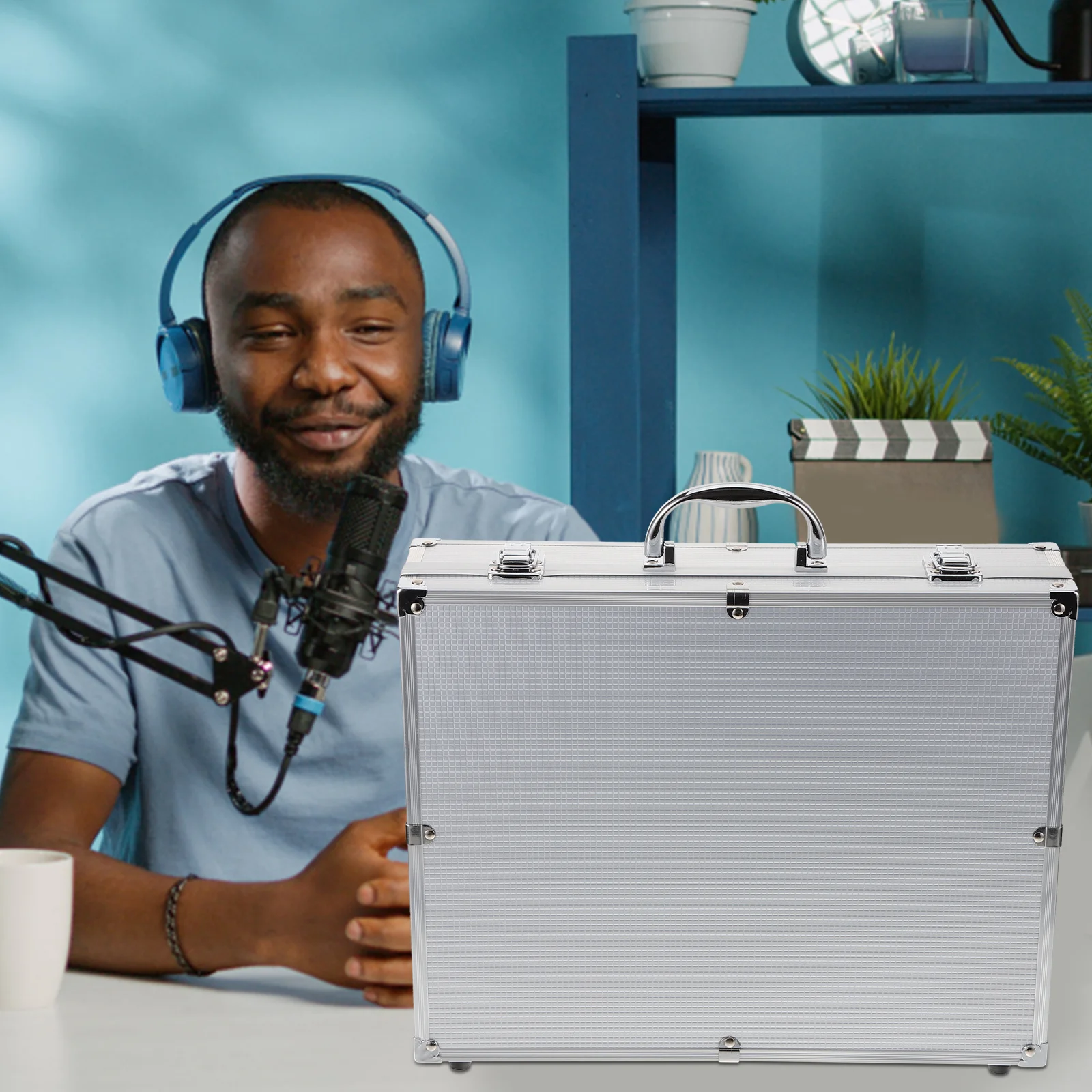 4 قطعة صندوق تخزين صلب منظم محمول لملحقات الميكروفون اللاسلكي للسفر في الهواء الطلق حالات الميكروفون استخدام منظم الميكروفون