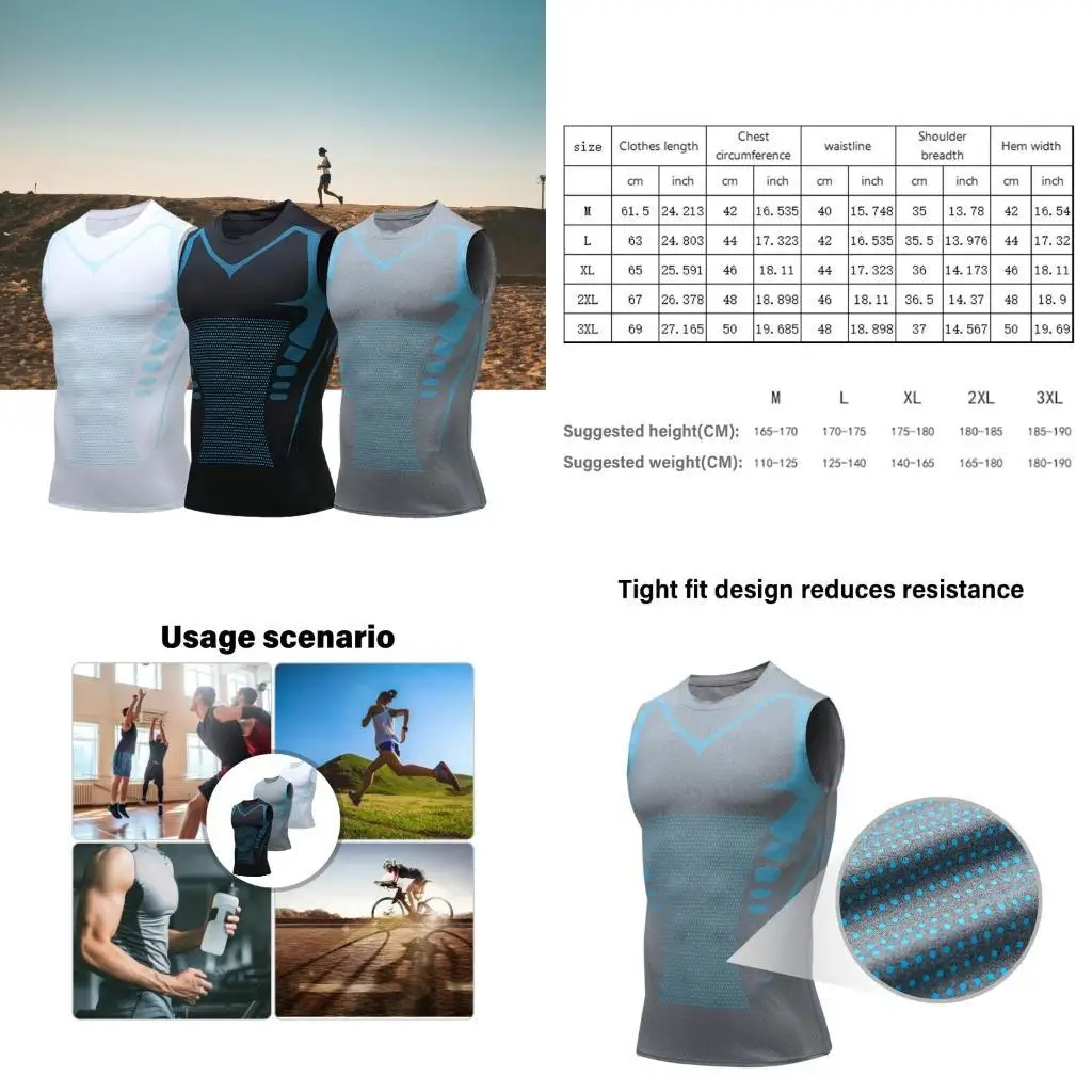 

R6FE Men Compression Shirt Tanks Top Quick Dry Fitness Shirt Athletic Muscle Tees Fitness Bodybuilding Sleeveless Shirt