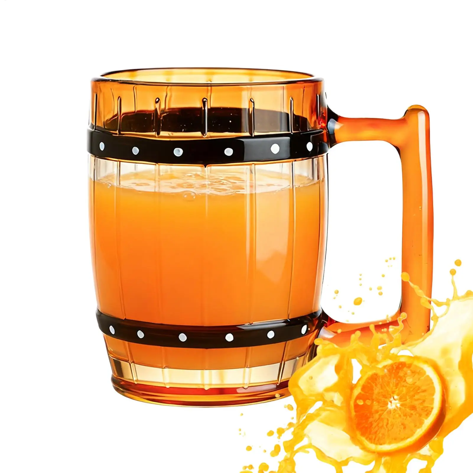 

Glass Mug 300ml Ergonomic Handle Barrel Shape Glass Cup for Water for Water Wine Chocolate Tea Home Camping Dorm Hotel Apartment