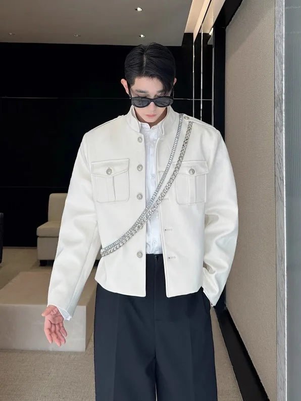 

Модное мужское шерстяное пальто с воротником-стойкой, стеганое, в корейском стиле, осенне-зимняя новинка, стильная верхняя одежда