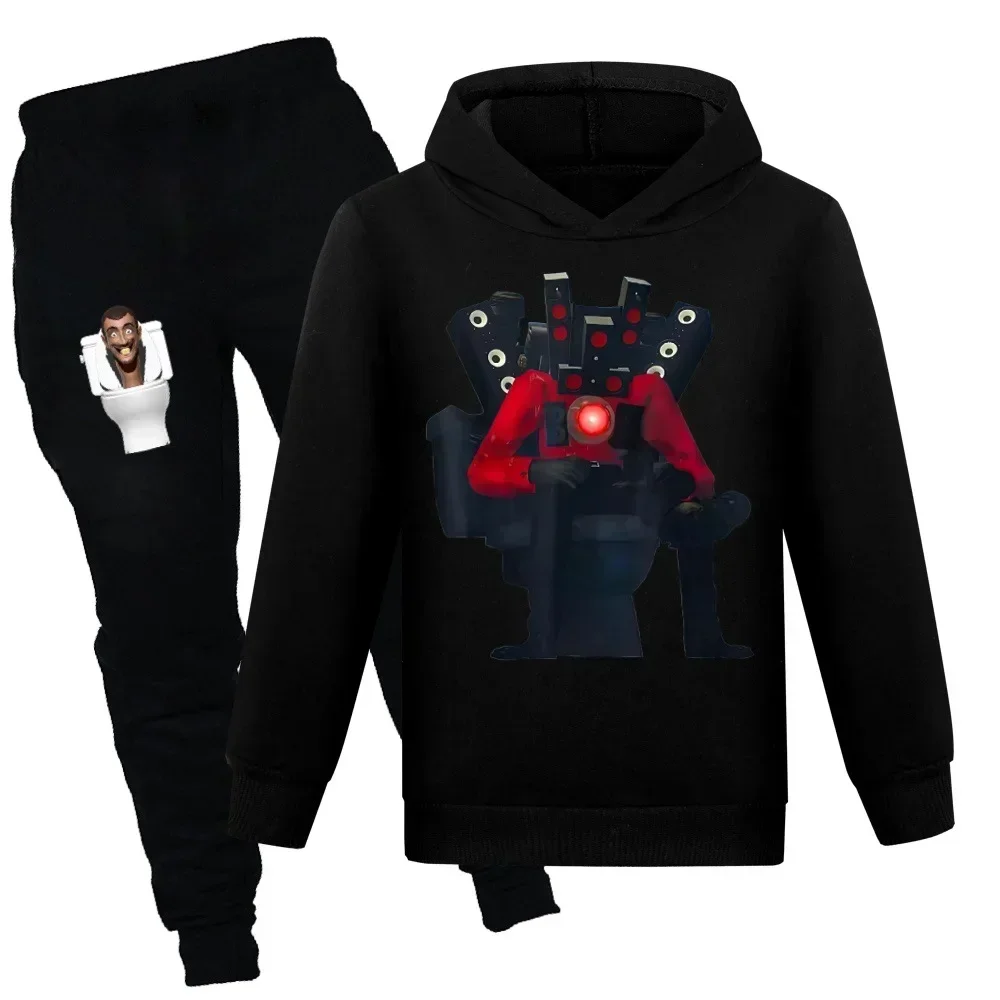 Spiel Skibidi Toiletten kleidung Kinder Hoody Casual Sweatshirts Hosen 2 stücke Set Mädchen