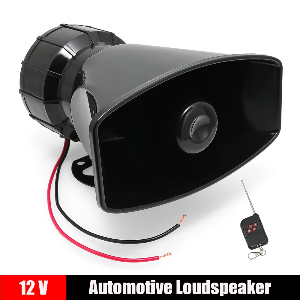 12V Car 7 Sounds 130dB Speakers Loud Emergency Siren Loudspeaker Motorcycle Warning Alarm Police Fire Siren Horn Car ccessories