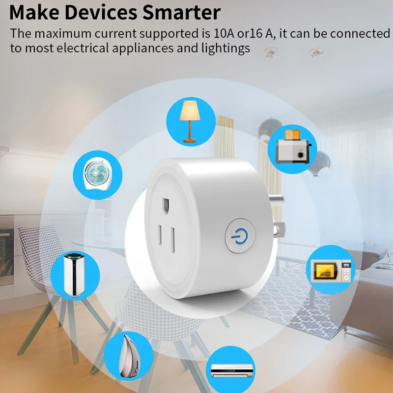 WiFi Smart Outlet Socket Plug, Função de sincronização, Alexa, Google Home Assistant, CozyLife, Voice Remote Control Group, 10A, US, 100-240V