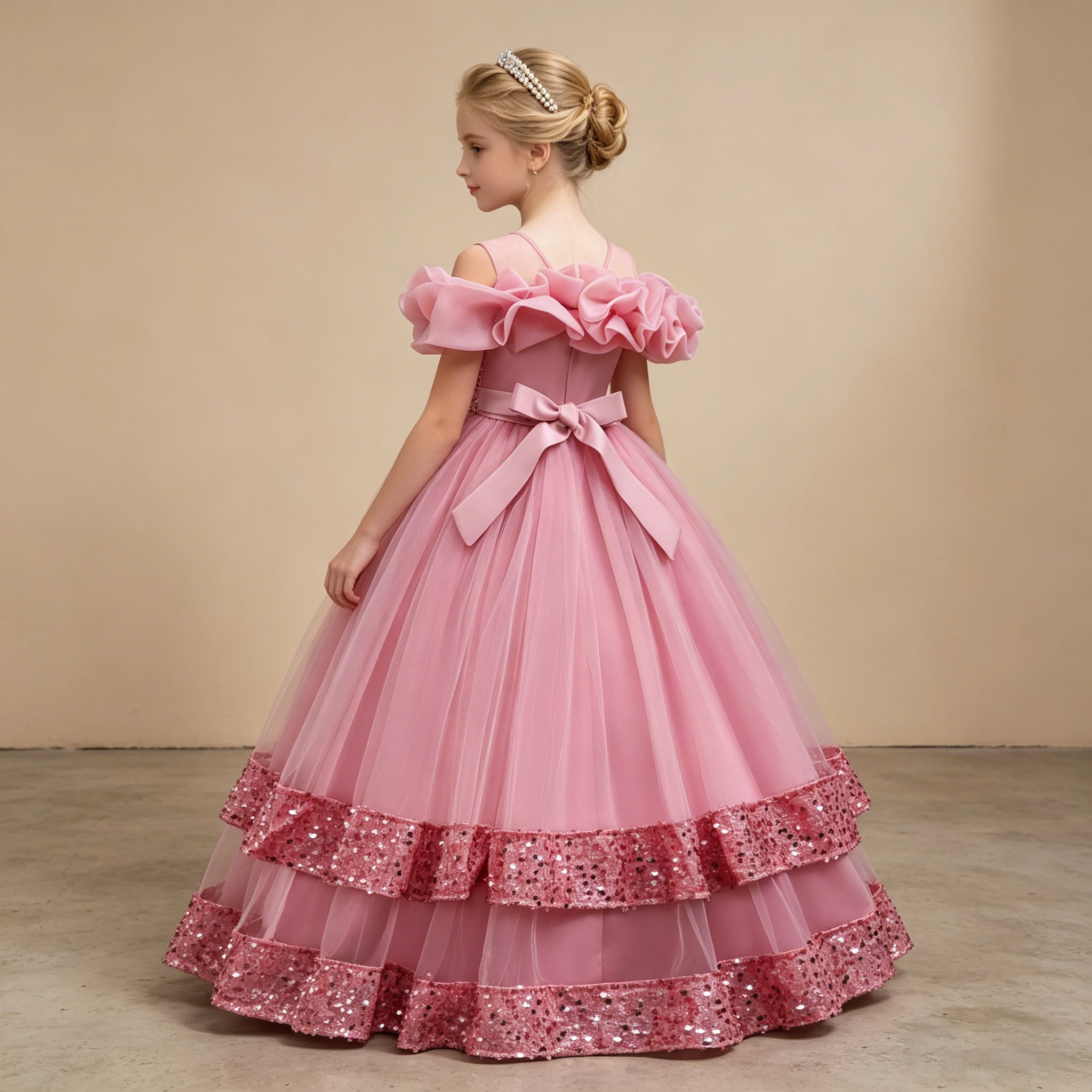 Meisjes prinses off-shoulder t - Glitter Tablecloth recensie en prijs