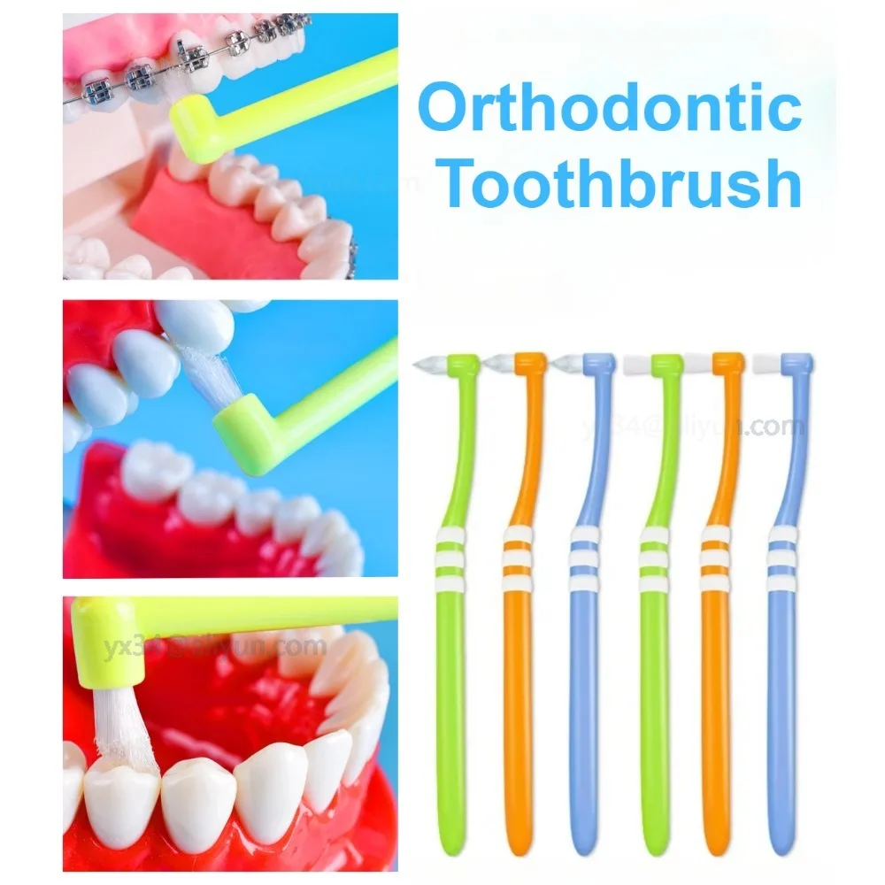 

Orthodontic Toothbrush Pointed End Soft-bristle Correction Clean Teeth Gap Floss Oral Hygiene Interdental Brushes Зубная Щетка