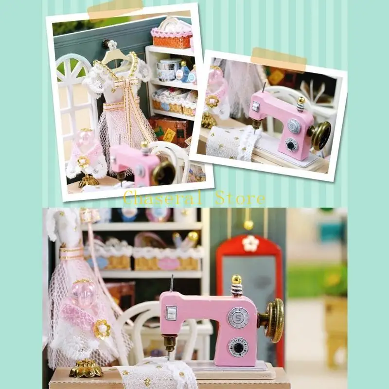 E7CE Handcraft Miniature Shop Set Warm Shop Series Creative Gift for Handicraft Lover