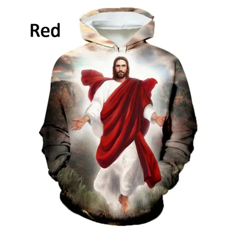 God Jesus Graphic Hoodies 3D The Christian Faith Cross Printed Hoodie Kid Fashion Sweatshirt Unisex Winter The Redeemer Pullover