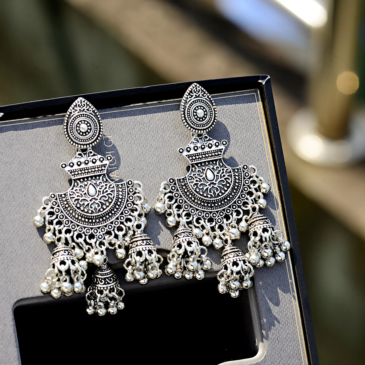 Damen Boho Gypsy Ohrringe Vintage Indische Schmuck Gold Silber Farbe Große Glocken Quaste Türkische Tribe Tropfen Ohrring Für Frauen Geschenke
