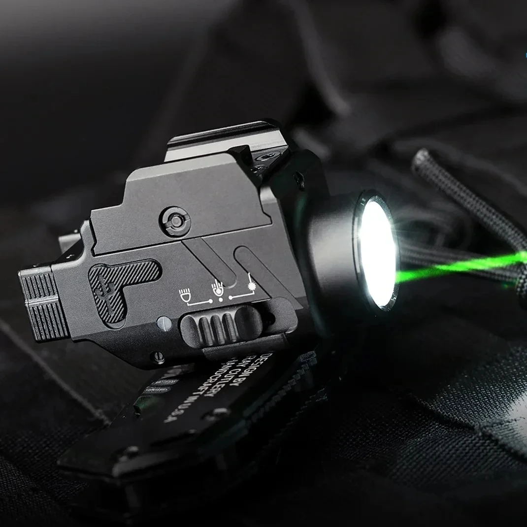 Imagem -05 - Pistola Lanterna Tática Visão Laser Verde Tocha de Arma de Liberação Rápida Glock 20 mm Picatinny Rail Mount 800lumen Trustfire-gm23s