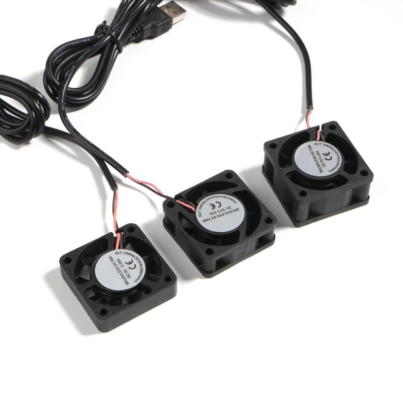컴퓨터 케이스 서버 라디에이터 용 USB 팬, CPU 냉각 라디에이터, 조용한 4500-5500RPM, 5V, 2 핀, 4cm, 5cm, 6cm, 7cm, 8cm