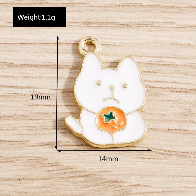 10 teile/los Cartoon Emaille Tier Katze Charms für Frauen DIY Ohrringe Anhänger Halsketten Handgemachte Armband Dekoration Schmuck Machen – Detail 31