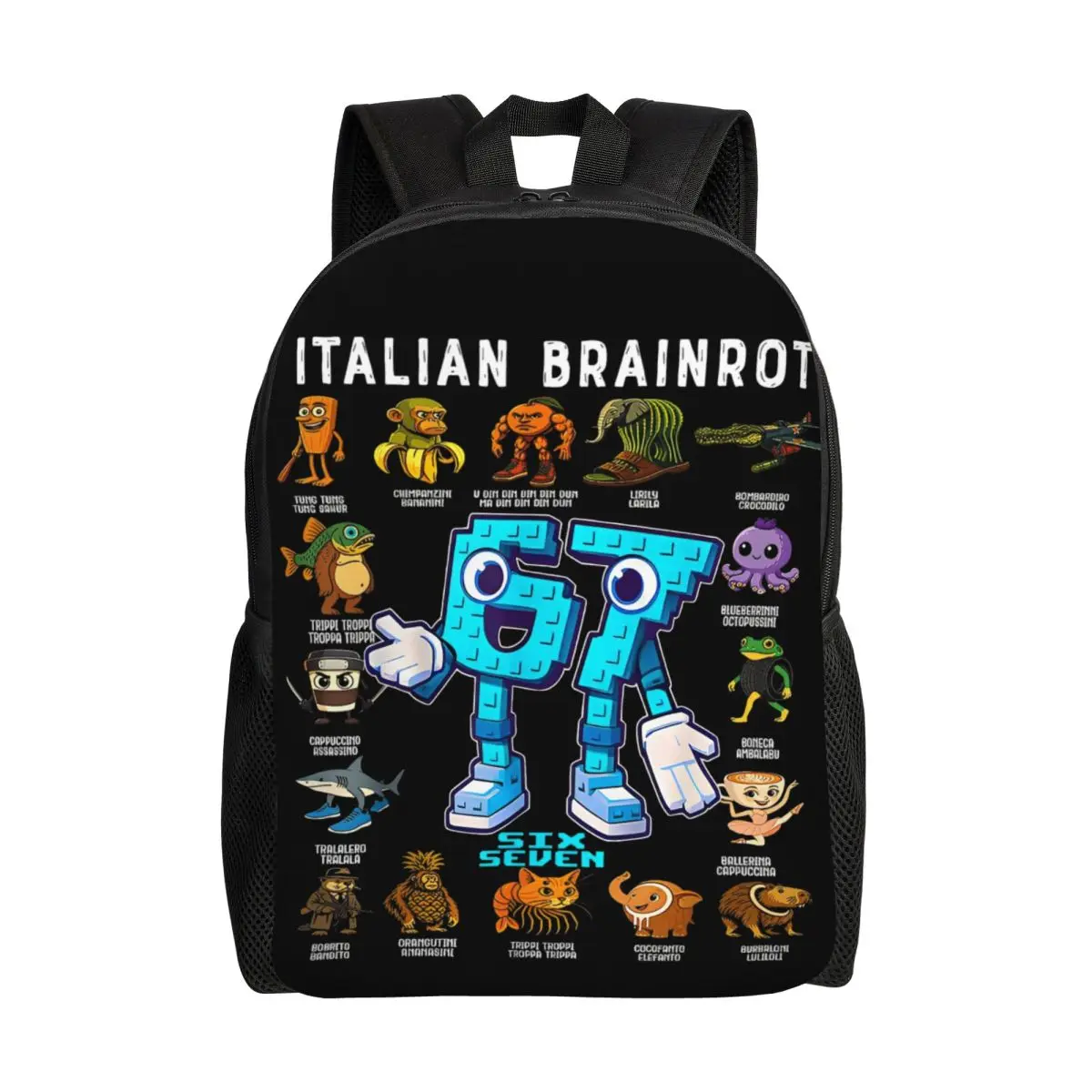 

Bruh 67 Six Seven 6-7 забавный детский рюкзак Brainrot Meme для девочек и мальчиков, милые рюкзаки для детского сада, школьная сумка