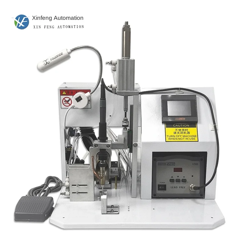 Xin Feng 220V Automatic PCB Board Plug Wire Welding Machine Semi-Automatic Soldering Equipment 1 Year Core Including PLC