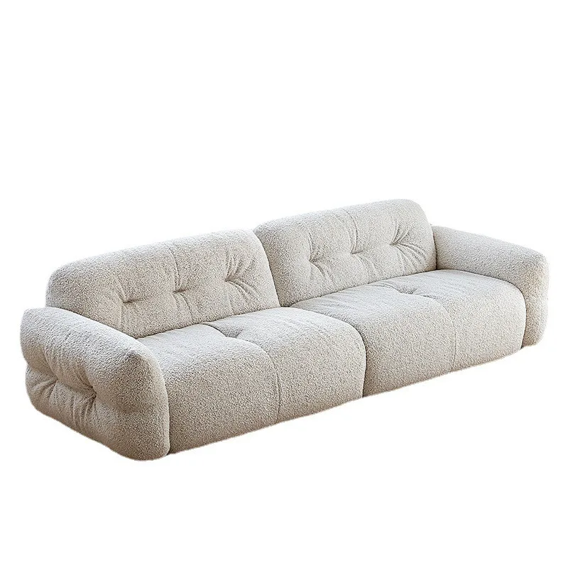 

French cream style, simple small apartment fabric sofa