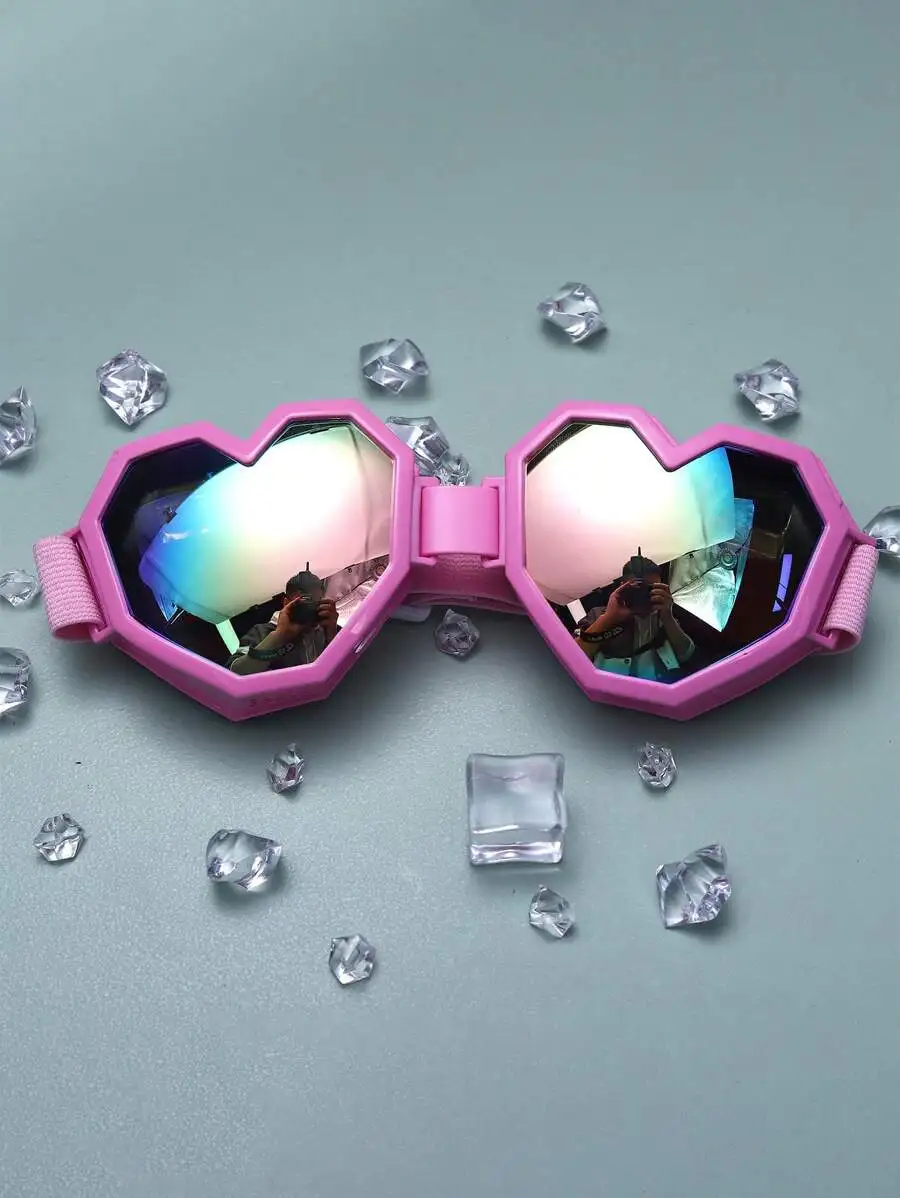 Oversized Heart-Shaped Fashion Sunglasses For Women Y2K Style Mirror Lens Outdoor Party Travel