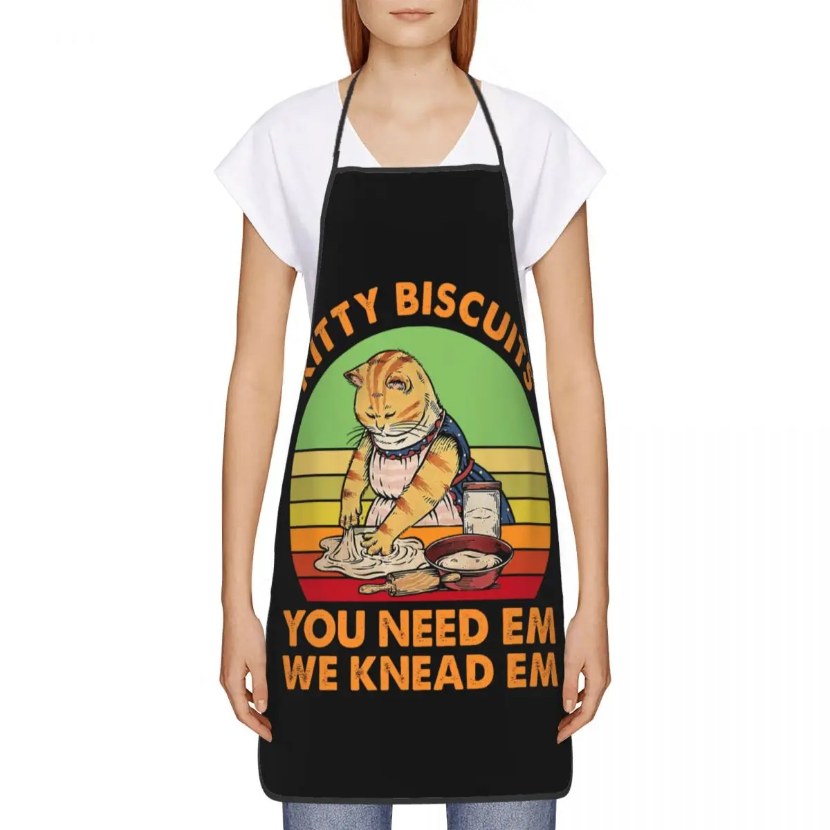 Custom Unisex Kitty Biscuits You Need Em We Knead Em Kitchen Chef Cooking Baking Apron Men Women Tablier Cuisine for Painting