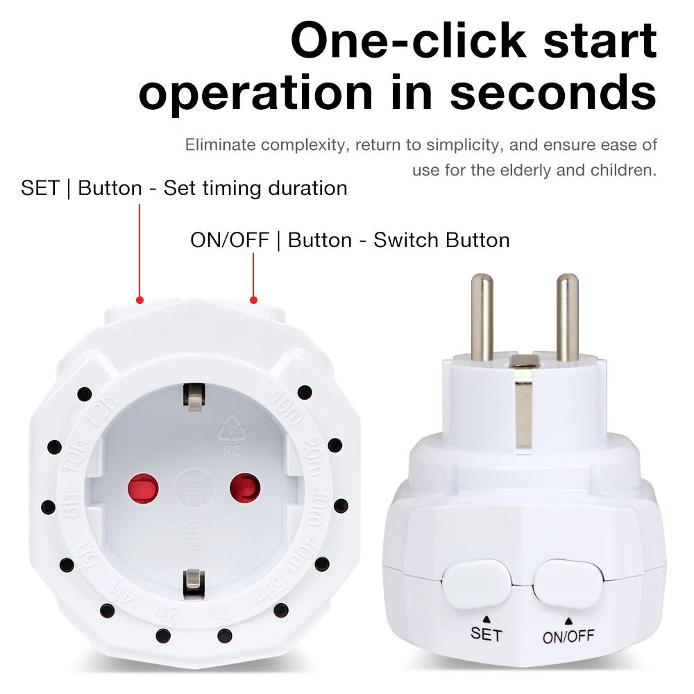 Timer Socket 10 Minutes To 12 Hours Timer Switch Smart Countdown Switch Indoor Auto Power off Charge Protection 16A 230V