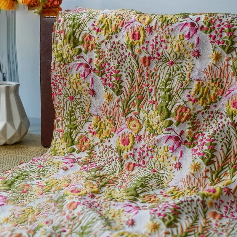 50cmx145cm Embossed Jacquard Fabric Women\'s Spring Autumn Pastoral Style Stiff Dress Clothing Diy Sewing Fabric JY9