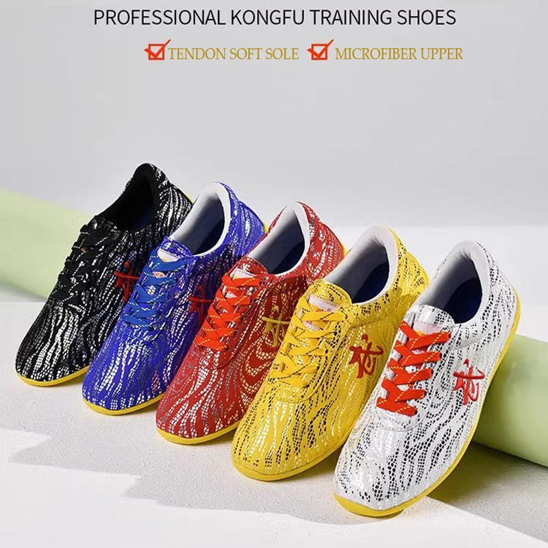 Quality Men Woman Couples Seguins Wushu Tai Chi Kungfu Glamorous Shoes Routine Martial Arts Shoes Professional Competition Shoes