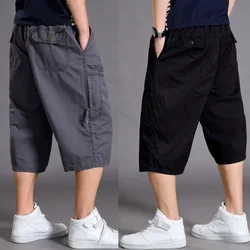 Men's Shorts Loose Fitting Summer Casual Capris Thin and Oversized Overalls