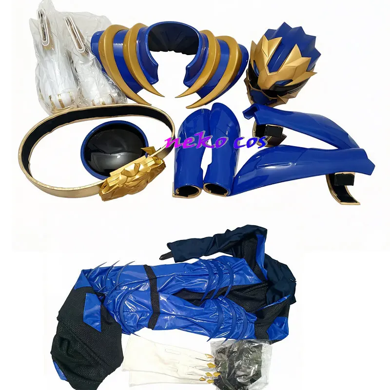 

No.1 SENTAI GOZYUGER Rikuō Hyakuya blue Ranger set of armor mask chest armor belt bodysuits shoes gloves Cosplay costume Prop