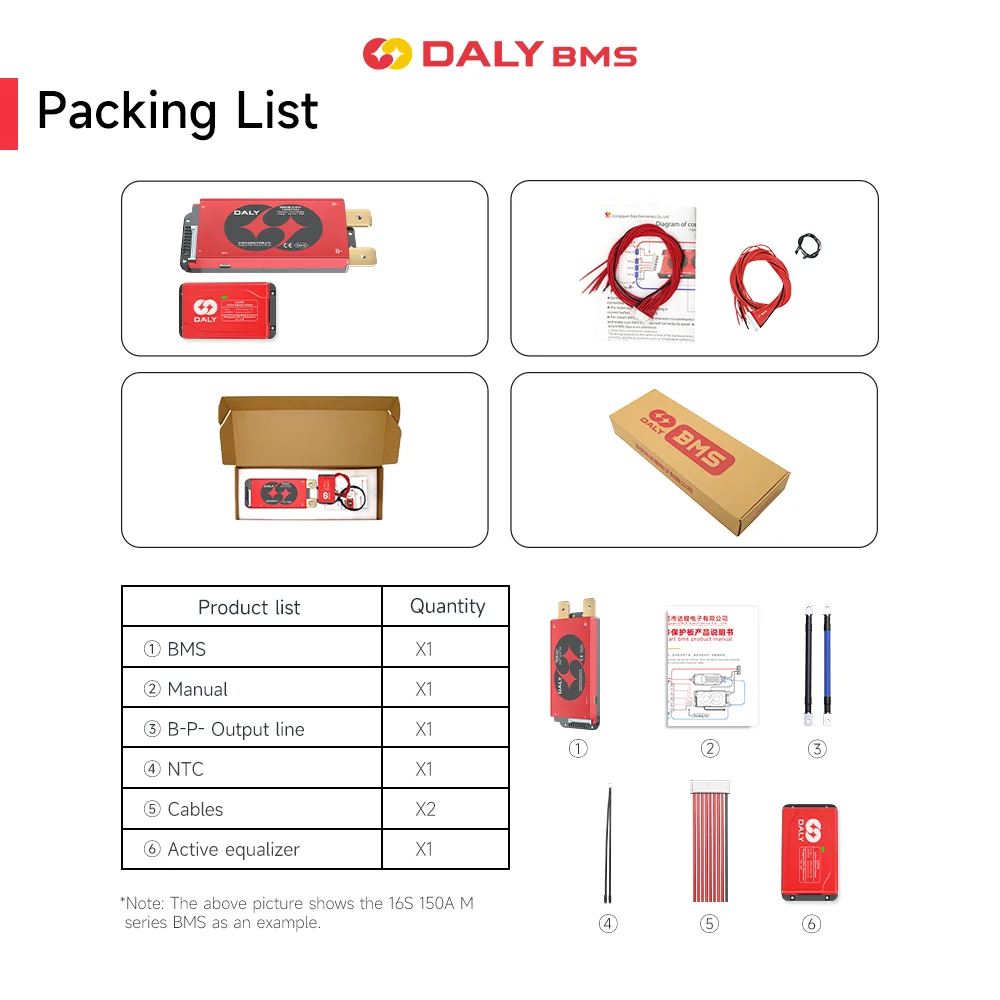 Daly Hardware BMS Aktywny Balanser BMS Lifepo4 4S 12V 3S 8S 24V 13S 16S 48V 40A 60A 100A 150A 200A BMS do akumulatorów litowo-jonowych 3.2V 3.7V — zdjęcie produktu 6