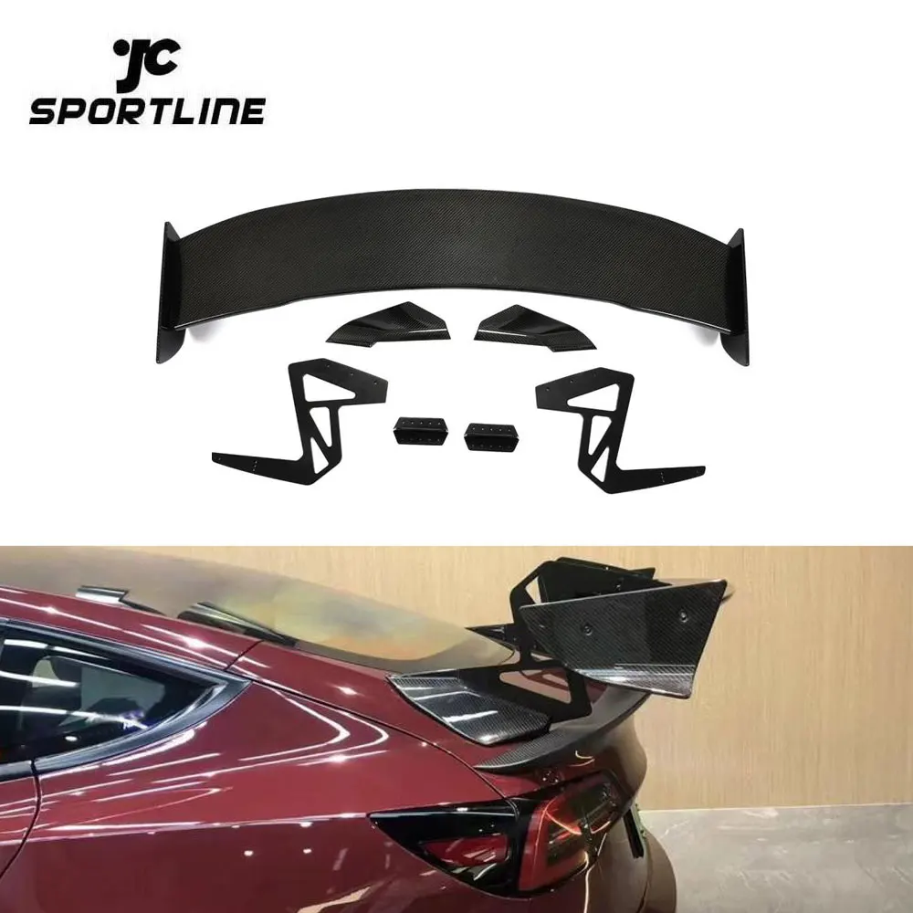 Dry Carbon Fiber High Wing Spoiler For Model 3 Electric Car Sport 4-Door 2017-2021