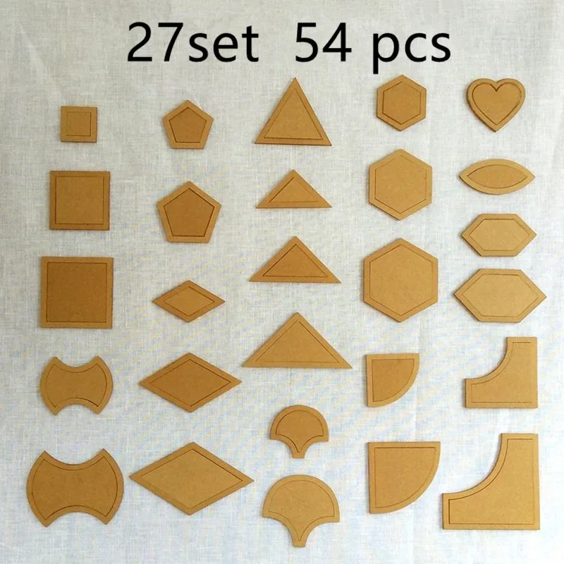 

54 Pcs/Set Acrylic Stencil Template, Handmade Mixed Quilt Templates Patchwork Quilter Transparent Acrylic Stencil DIY Tool, Craf