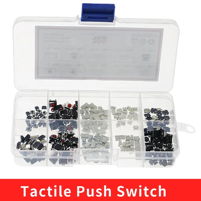 200PCs 10-types tactile push button switch car remote control keys button microswitch assorted kit