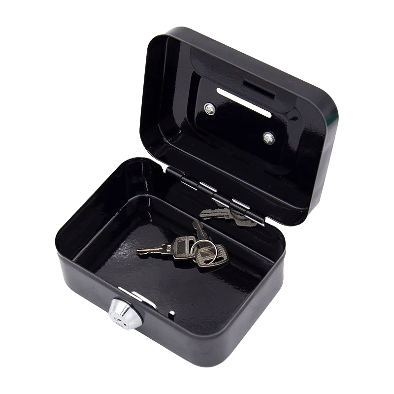 Portable Metal Cash Box Mini Safe Lock Box Money Bank Metal Coin Bank Security Box Sturdy Cash For Kids Coin Collection