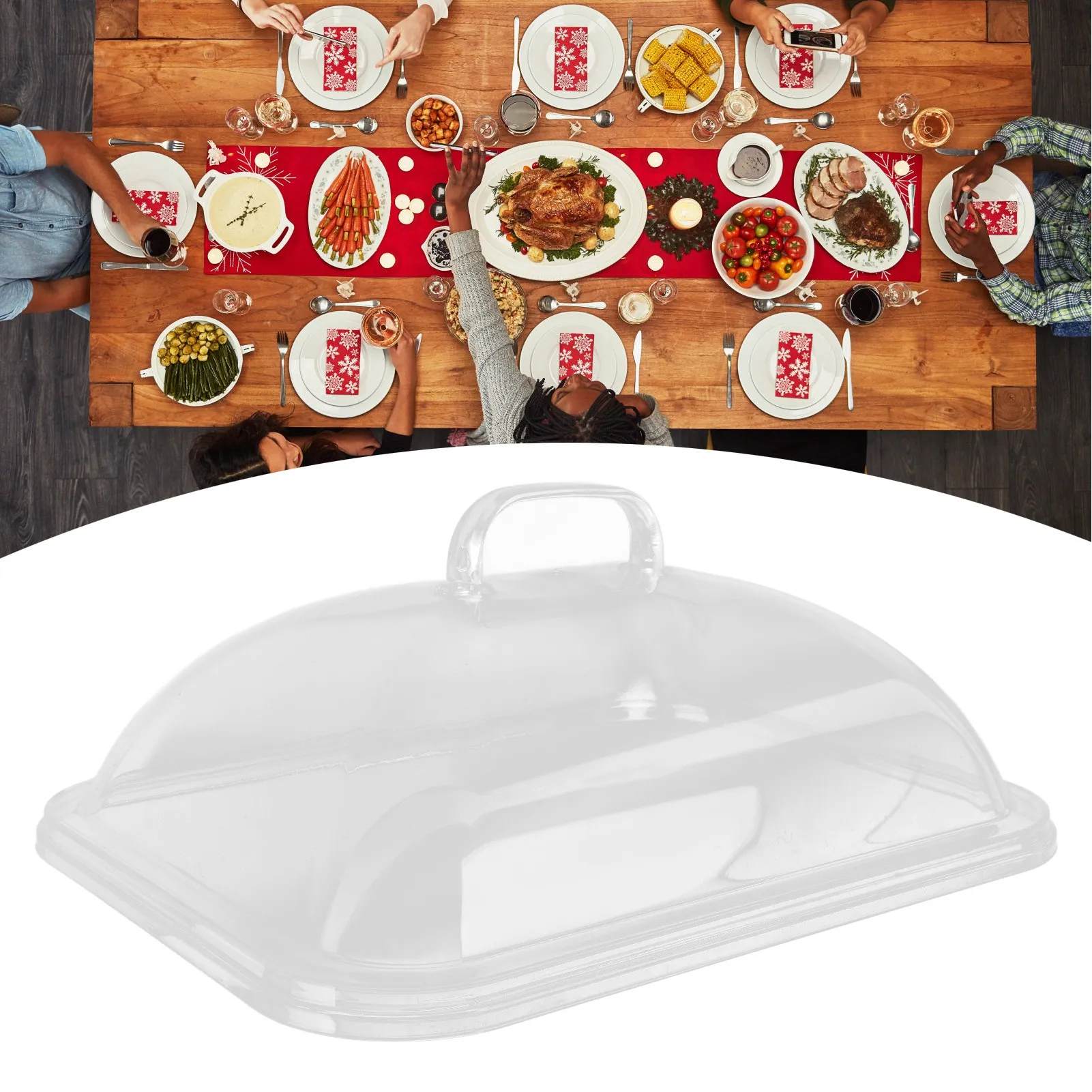 

1PC Clear Transparent Acrylic Food and Splatter Cover Rectangle Shape Dustproof Convenient Practical for Home Kitchen