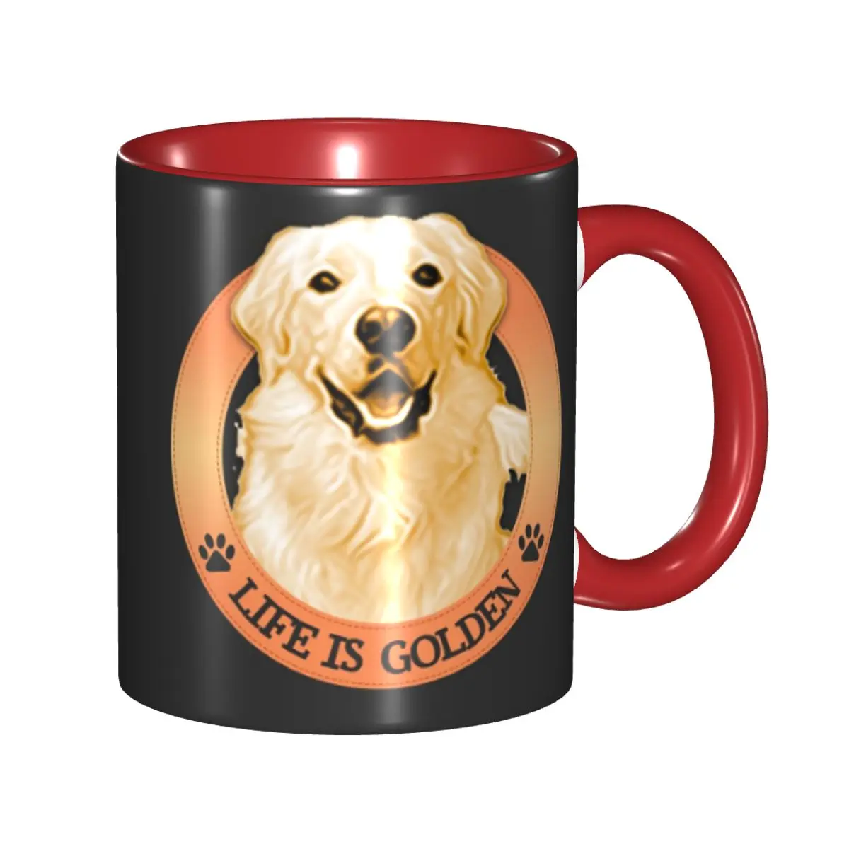 Life Is Golden Retrievers Mug Funny Ceramic Coffee Cups Tea Mugs Milk Cup Drinkware Gift for Woman Man DIY Custom