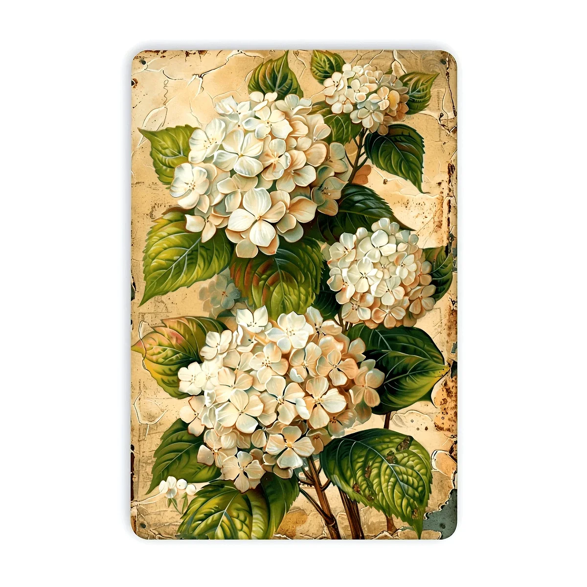 Charmantes Panneau Campoallique Vintage Hydrangea, Parfait pour La Turismooration de la Maison, Du Bureau Ou Du Café, Kunstwandgemälde Experiment